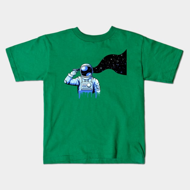 astronaut pressure gun Kids T-Shirt by Mako Design 